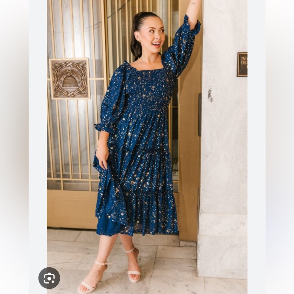 Ivy City Co. Starry Night Dress in Navy